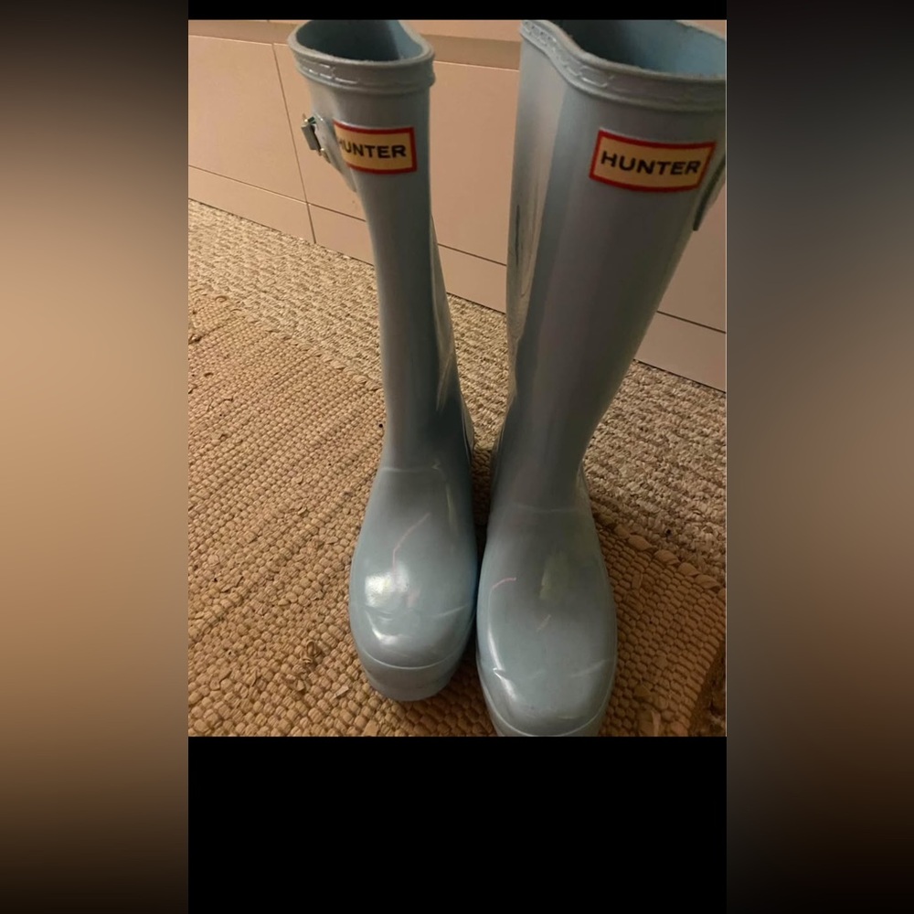 Hunter Glossy Sky Blue Boots